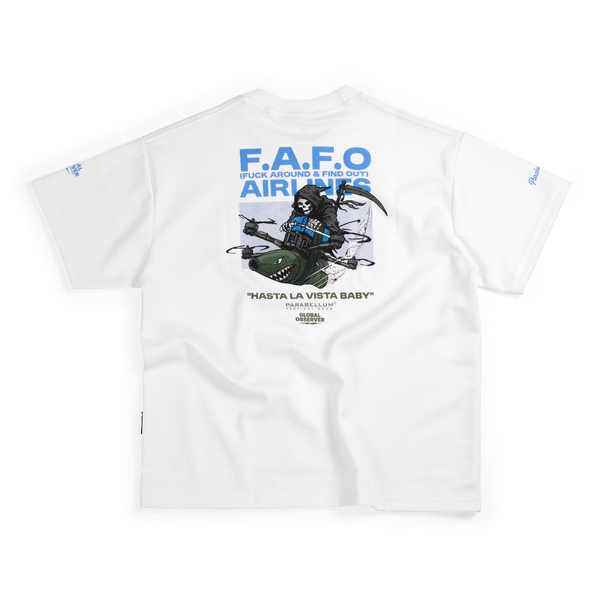 T-Shirt Oversized Skeleton Inc F.A.F.O White