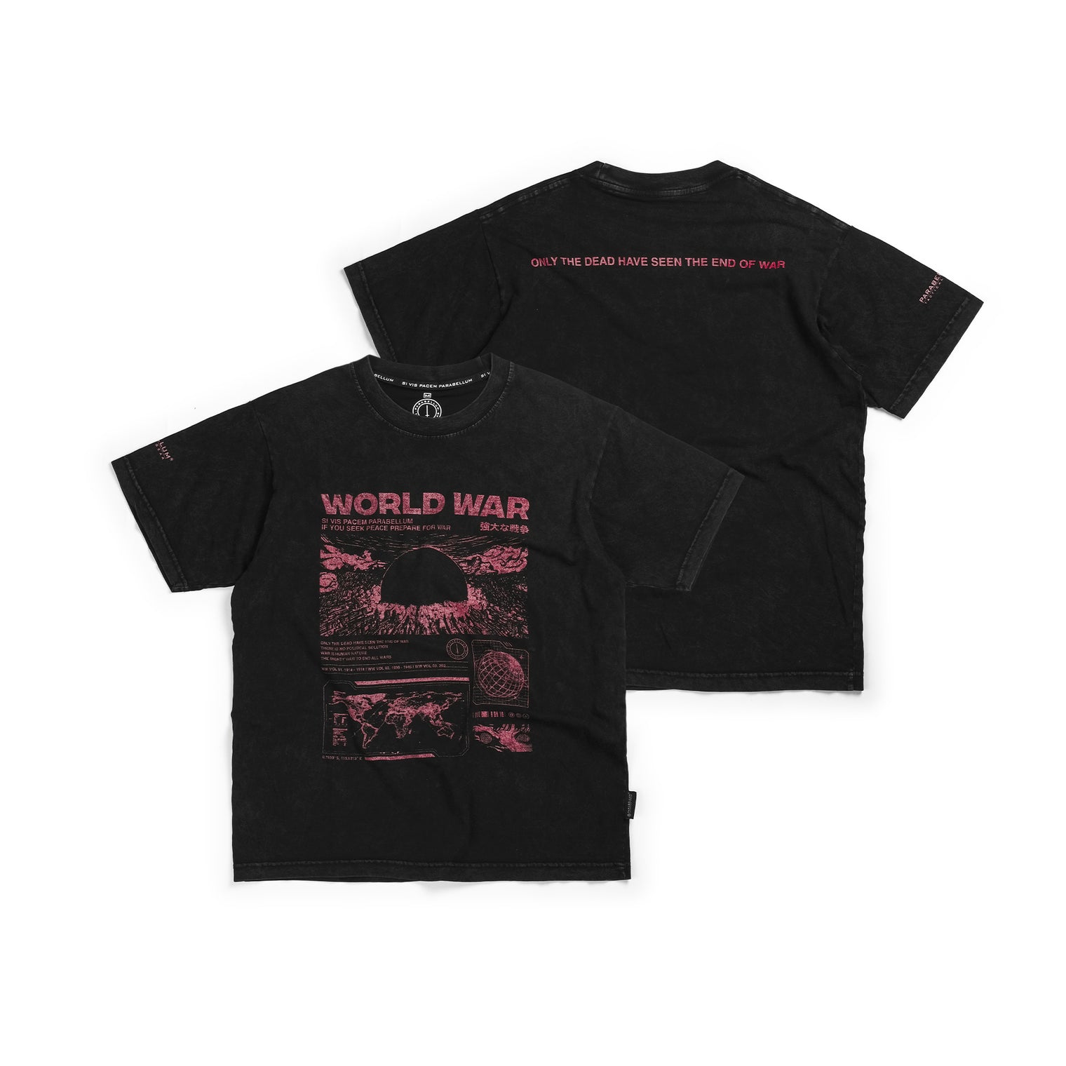 Parabellum® Tees™ World War - Stone Washed Black