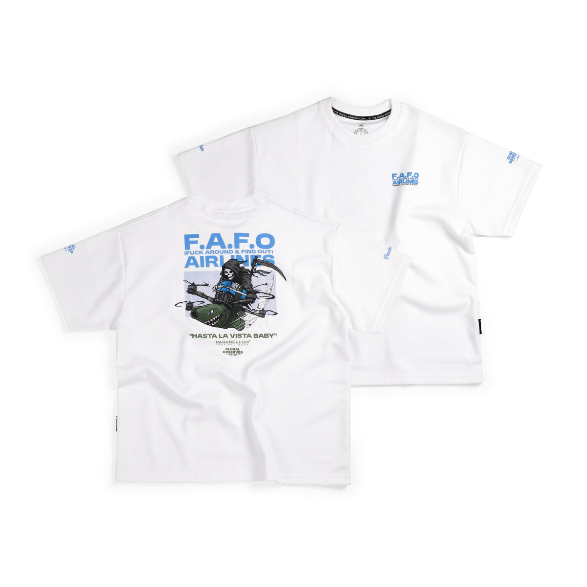 T-Shirt Oversized Skeleton Inc F.A.F.O White