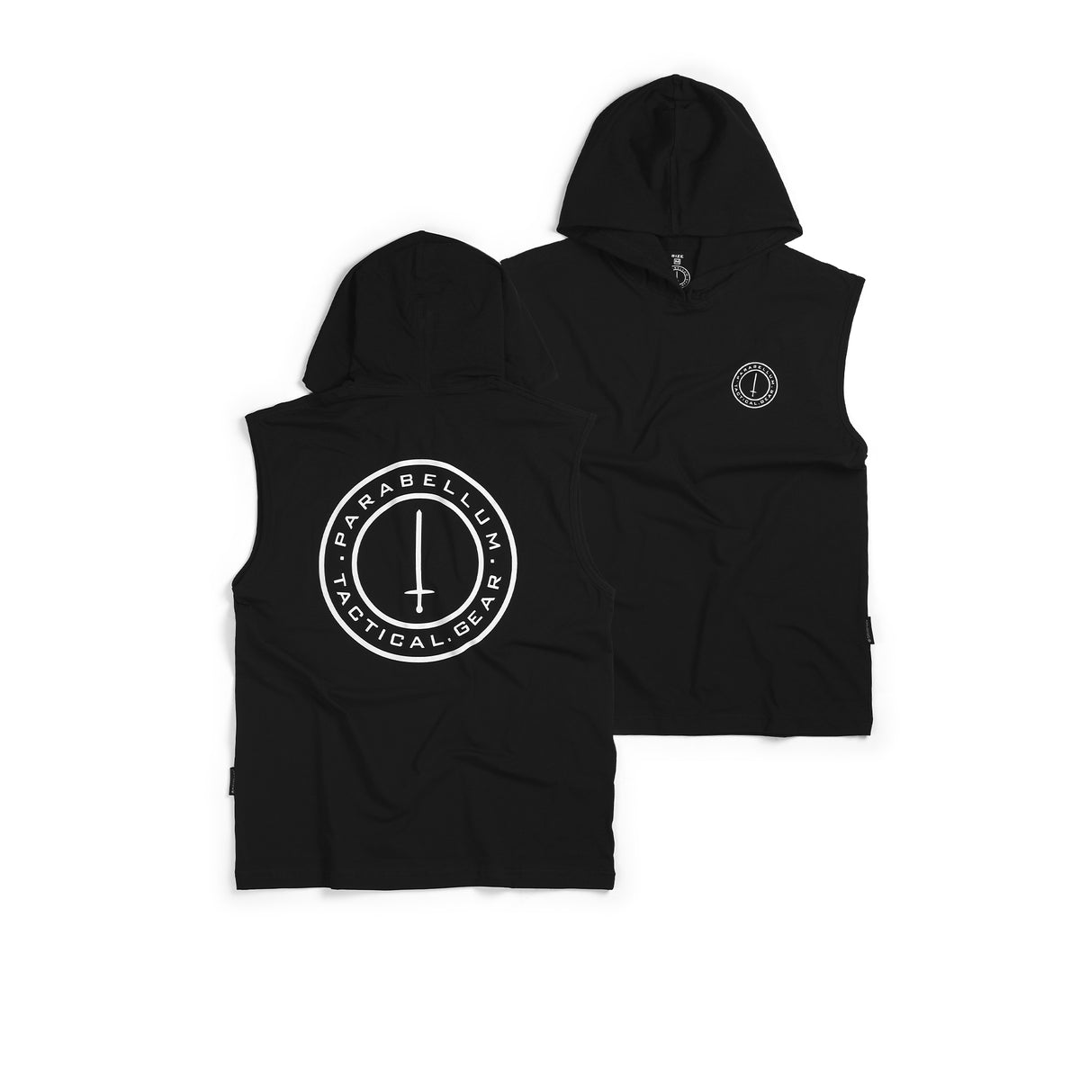 T-Shirt Hoodie Circular Logo Sleeveless Black
