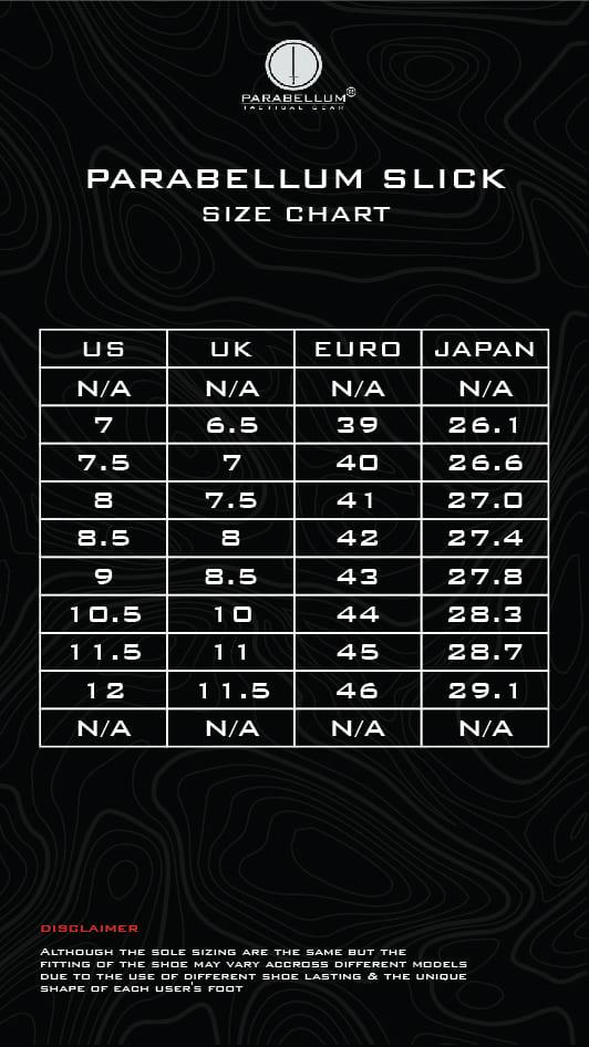 Size chart Slick LXG™