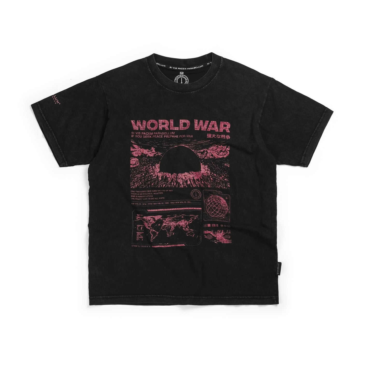 Parabellum® Tees™ World War - Stone Washed Black