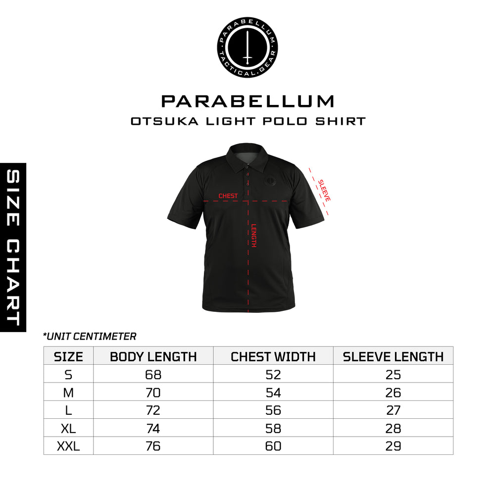 Size chart Otsuka™ Light Polo Shirt Black