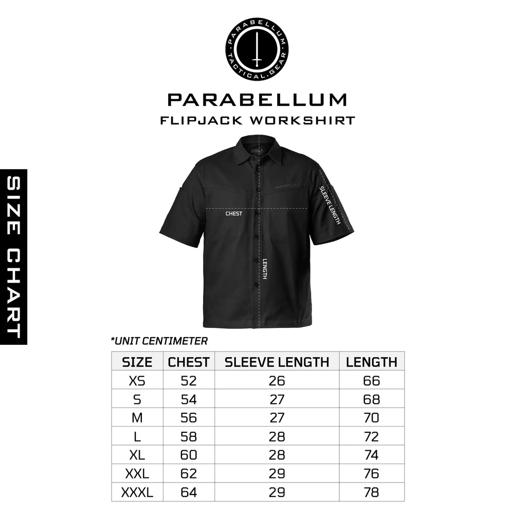 Size chart Flipjack™ Workshirt Dark Grey