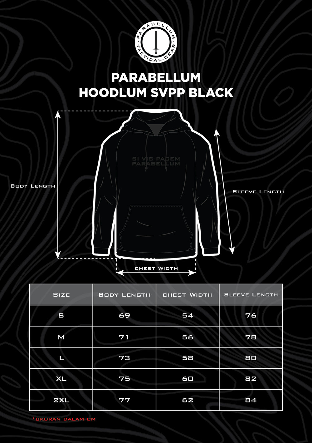 Size chart Hoodlum™ Z Jacket