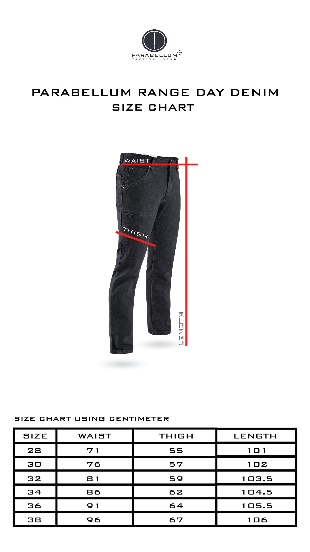 Parabellum® Range Day Denim MK2 Straight Fit Black Wash